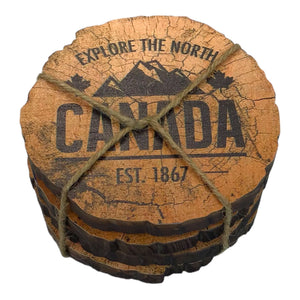 S/4 CANADA WOOD COASTERS