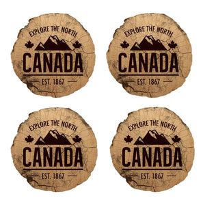 S/4 CANADA WOOD COASTERS