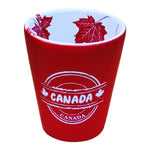 Shot Glass Canada Red Leaf Ceramic Whiskey Shooter 1.5oz