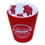 Shot Glass Canada Red Leaf Ceramic Whiskey Shooter 1.5oz