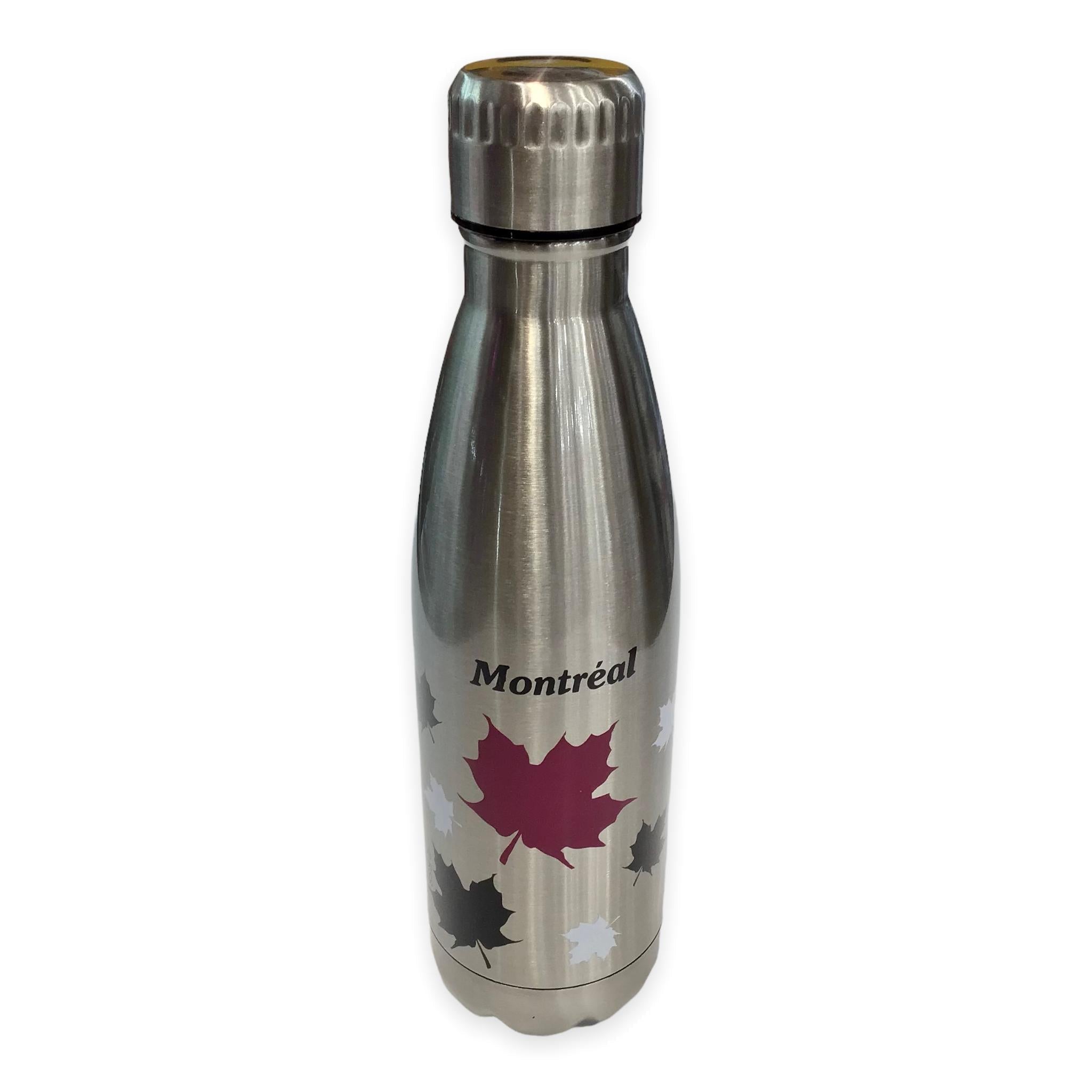 Special Montreal Edition Stainless Steel Classic Double Wall Water Bottle, 17oz Blue with Maple Leaf