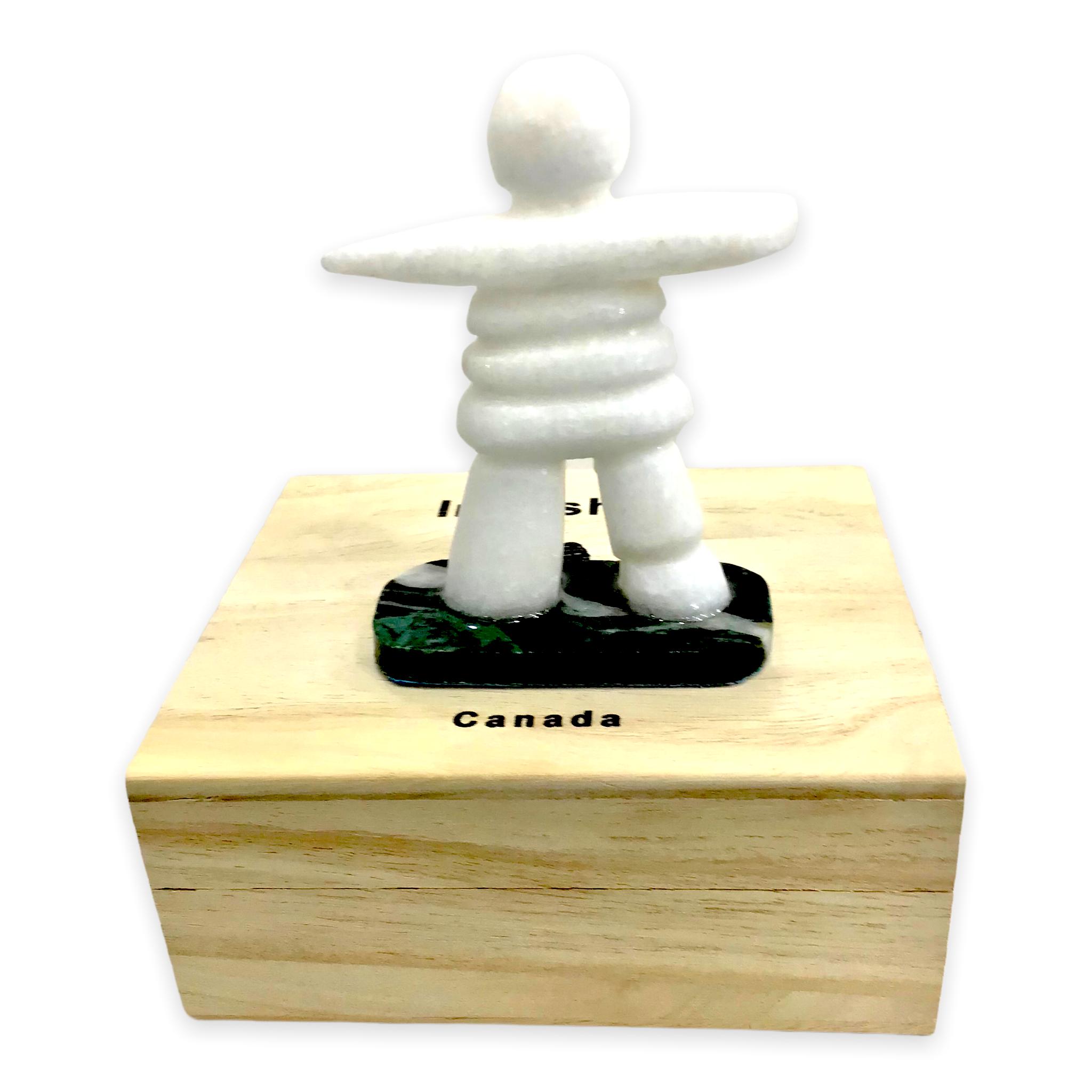 Star Marble Inukshuk, canadian made, hand carved, star marble, inukshuk, canadian sculpture, sculptures, collectables 2.5” with Jade Base and Gift Boxed - Canadian Souvenir