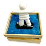 Star Marble Inukshuk, canadian made, hand carved, star marble, inukshuk, canadian sculpture, sculptures, collectables 2.5” with Jade Base and Gift Boxed - Canadian Souvenir