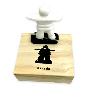 Star Marble Inukshuk, canadian made, hand carved, star marble, inukshuk, canadian sculpture, sculptures, collectables 2.5” with Jade Base and Gift Boxed - Canadian Souvenir