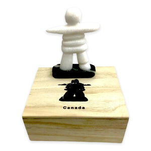 Star Marble Inukshuk, canadian made, hand carved, star marble, inukshuk, canadian sculpture, sculptures, collectables 2.5” with Jade Base and Gift Boxed - Canadian Souvenir