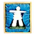 Star Marble Inukshuk, canadian made, hand carved, star marble, inukshuk, canadian sculpture, sculptures, collectables 4.5” with Jade BaseGift Boxed - Canadian Souvenir