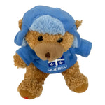 Stuffed Animal Teddy Bear 7 inches Plush with Blue Hat & Sweater Quebec Flag Embroidery