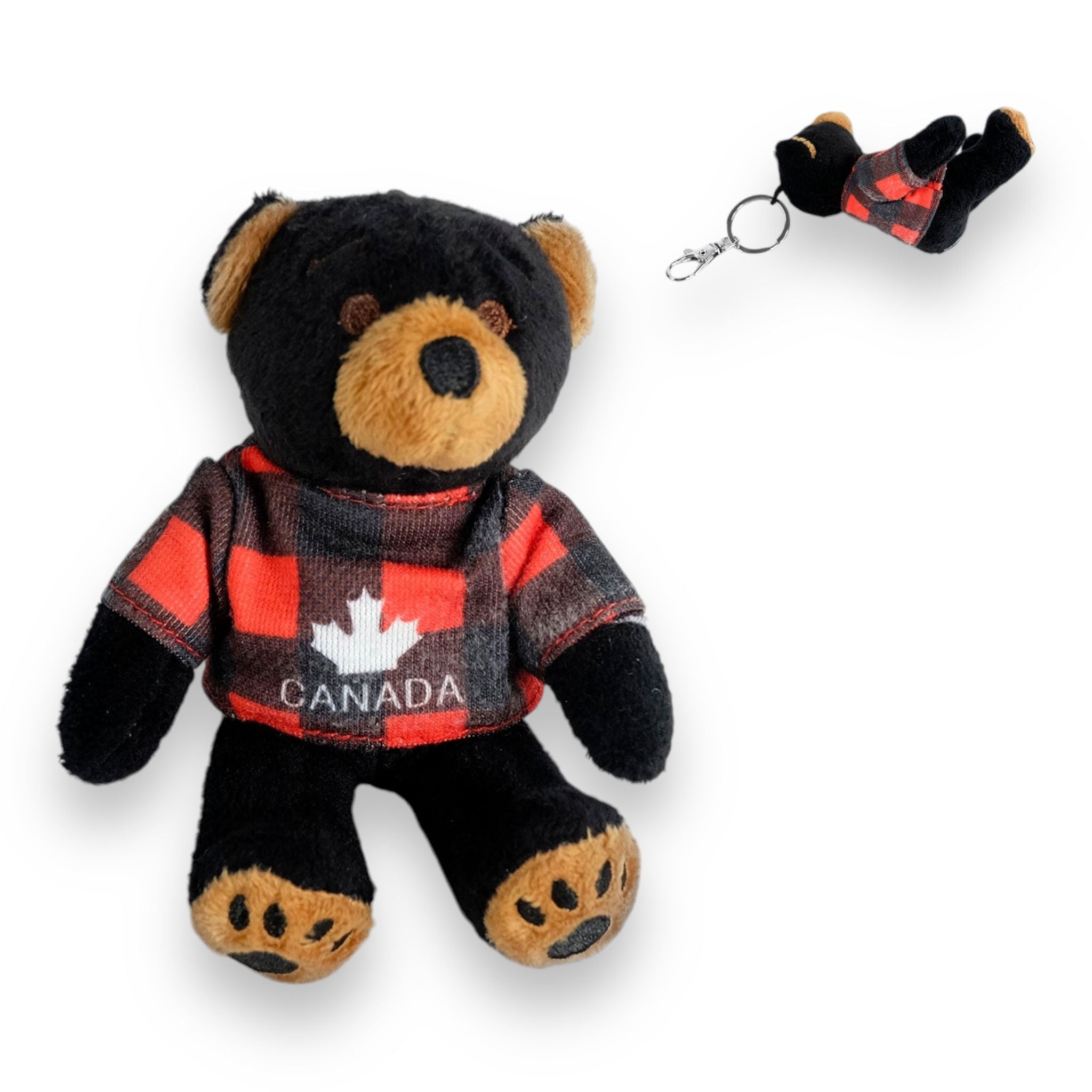 WHITE BEAR Plush 4" CANADA KEYCHAIN BLACK BEAR