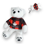 WHITE BEAR Plush 4" CANADA KEYCHAIN BLACK BEAR