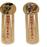 2 Wooden Montreal Bookmarks with Canada Maple Leaf & Quebec logo Souvenir Gifts