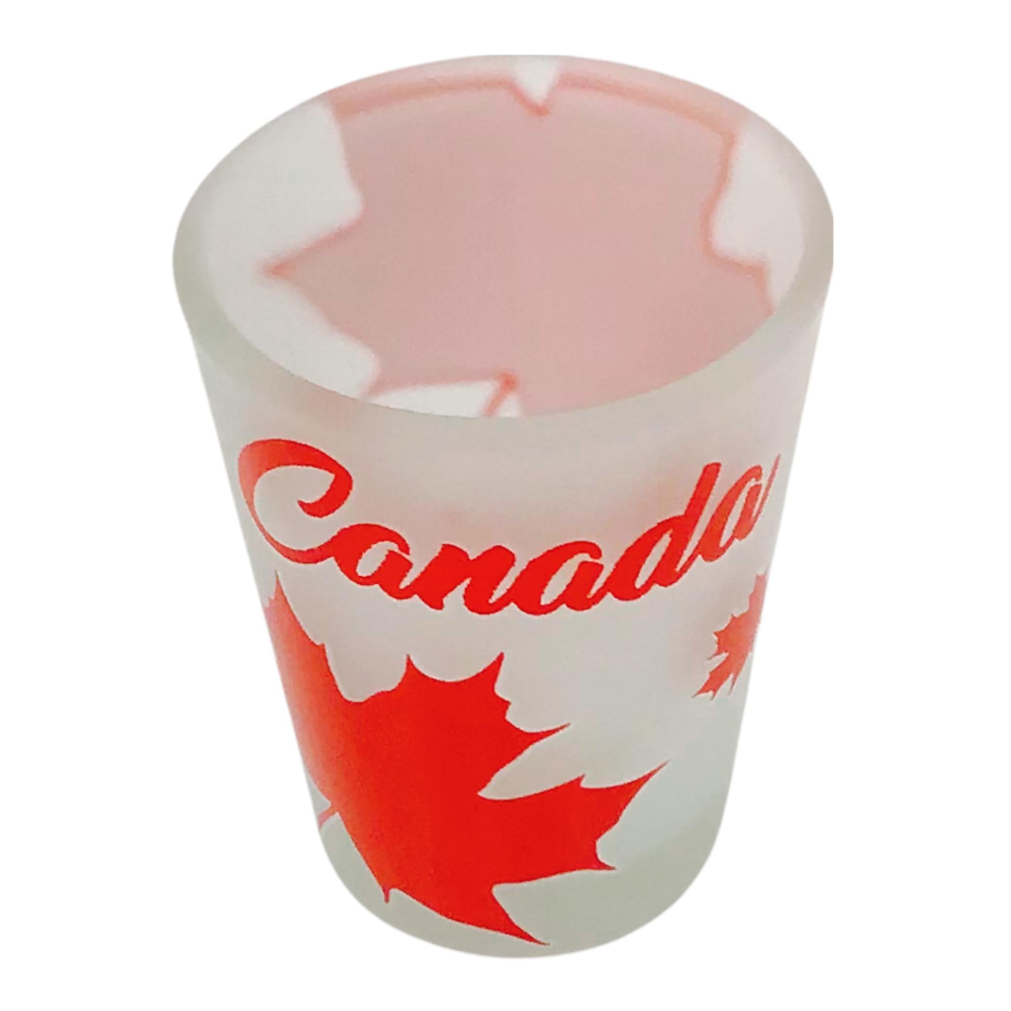 4 Canada Red Maple Leaf Frosted Shot Glasses | Best Gift Idea or Bachelor Party Favor | Shots | Whiskey Glasses | Cocktail Glasses | Bar Glasses | Couple Glass