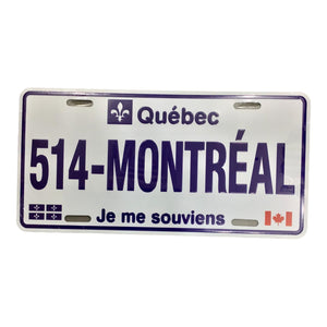 514-Montréal Customized Quebec Car Plaque Size Novelty Souvenir Gift Plate