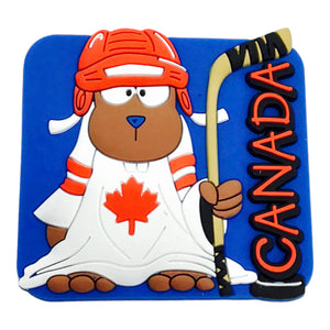 BEAVER MAGNET - HOCKEY CANADA DRESSED BEAVER FRIDGE RUBBER MAGNET