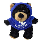 BLACK BEAR STUFFED ANIMAL 8” W/ QUEBEC BLUE HOODY PLUSH TOY