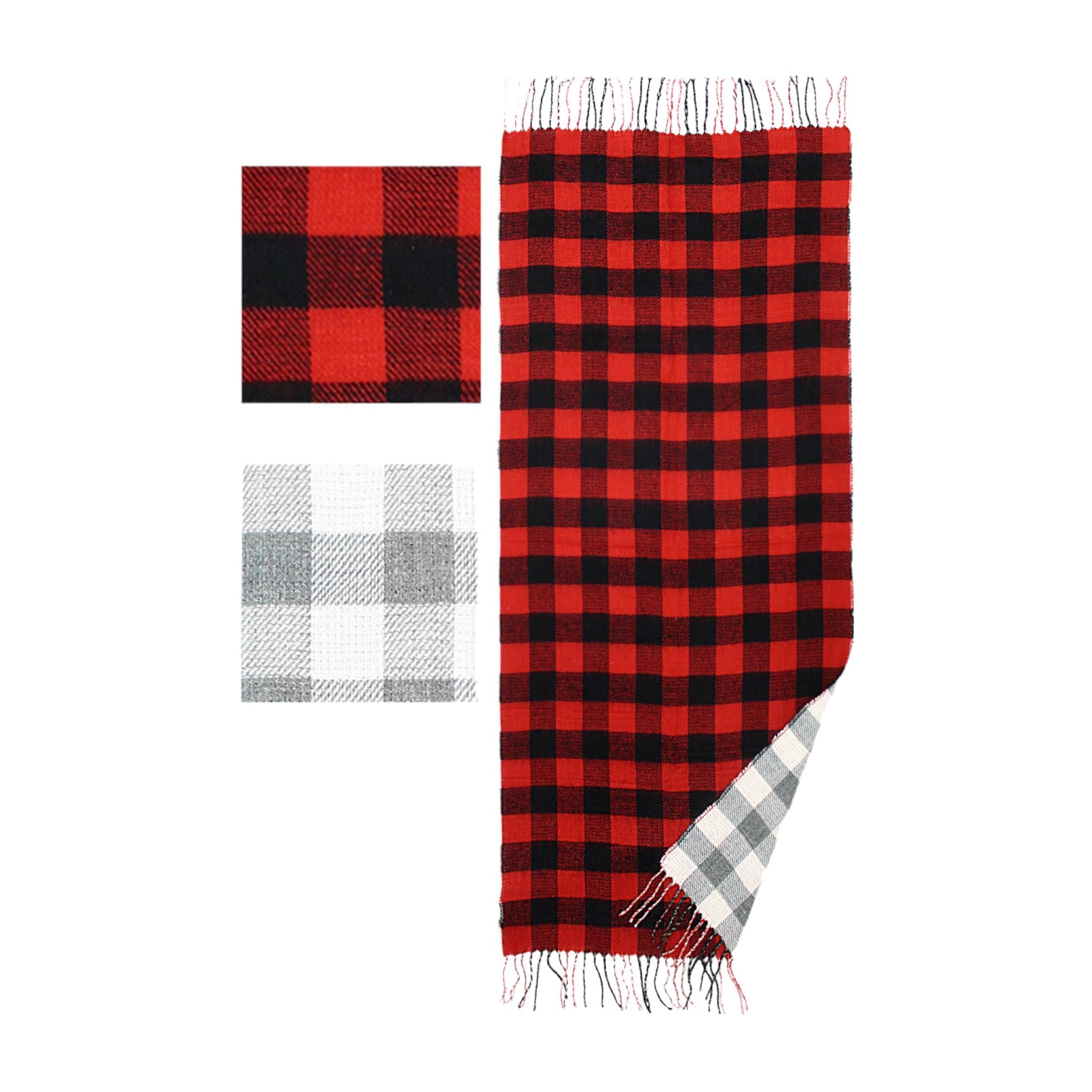 BUFFALO PLAID LADIES REVERSIBLE SCARF DOUBLE SIDED FALL/WINTER