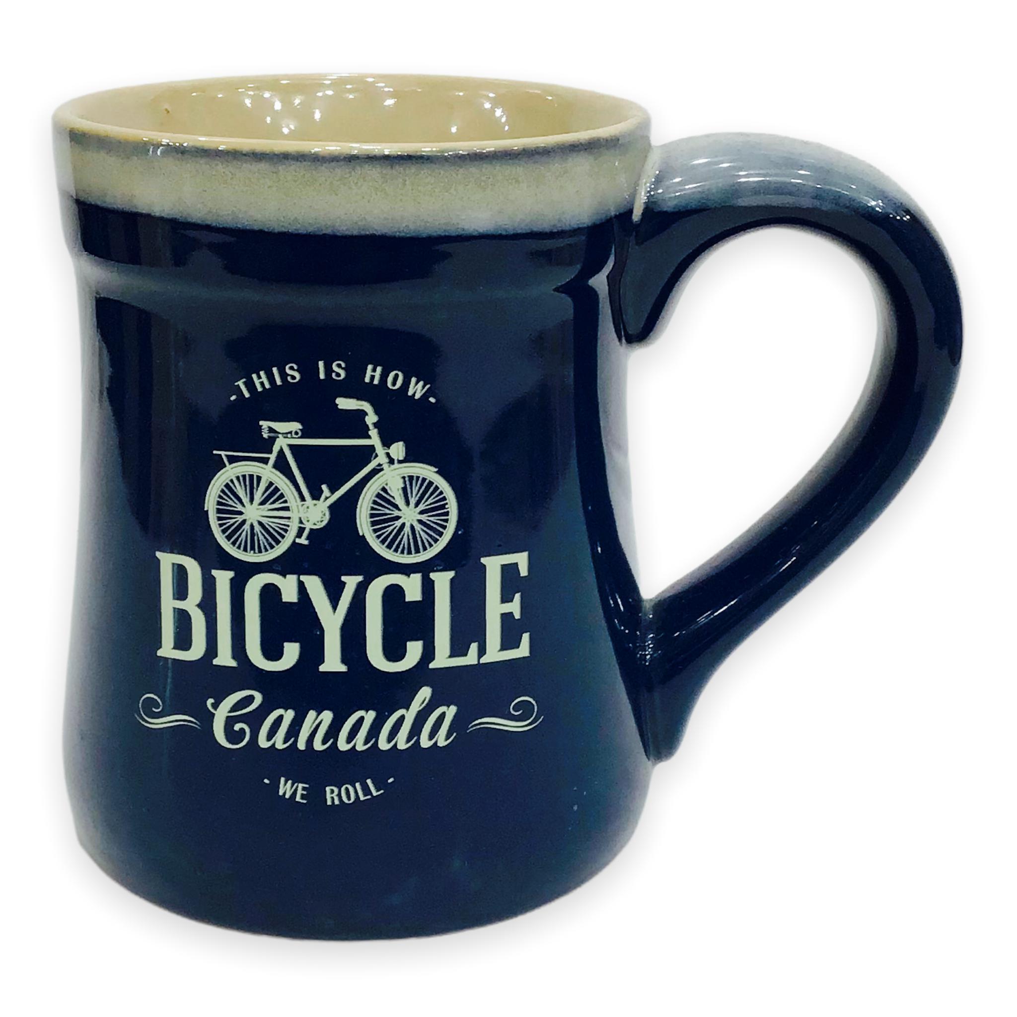Bike Canada Canada 18oz Ceramic Coffee Cup | Ceramic Novelty Coffee Mug | Unique Coffee Mug | Large Coffee Mug | Jumbo Coffee Mug | Souvenir Coffee Mug (This is How We Roll)