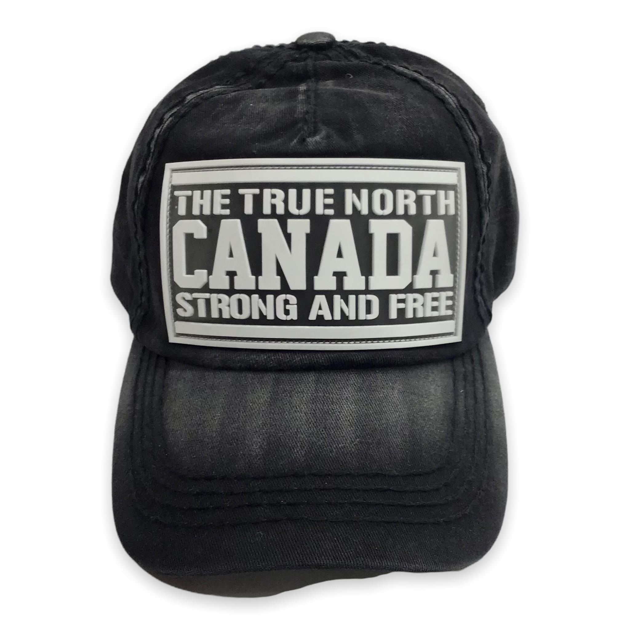 Black Baseball Cap THE TRUE NORTH CANADA STRONG AND FREE Casual Adjustable Hat