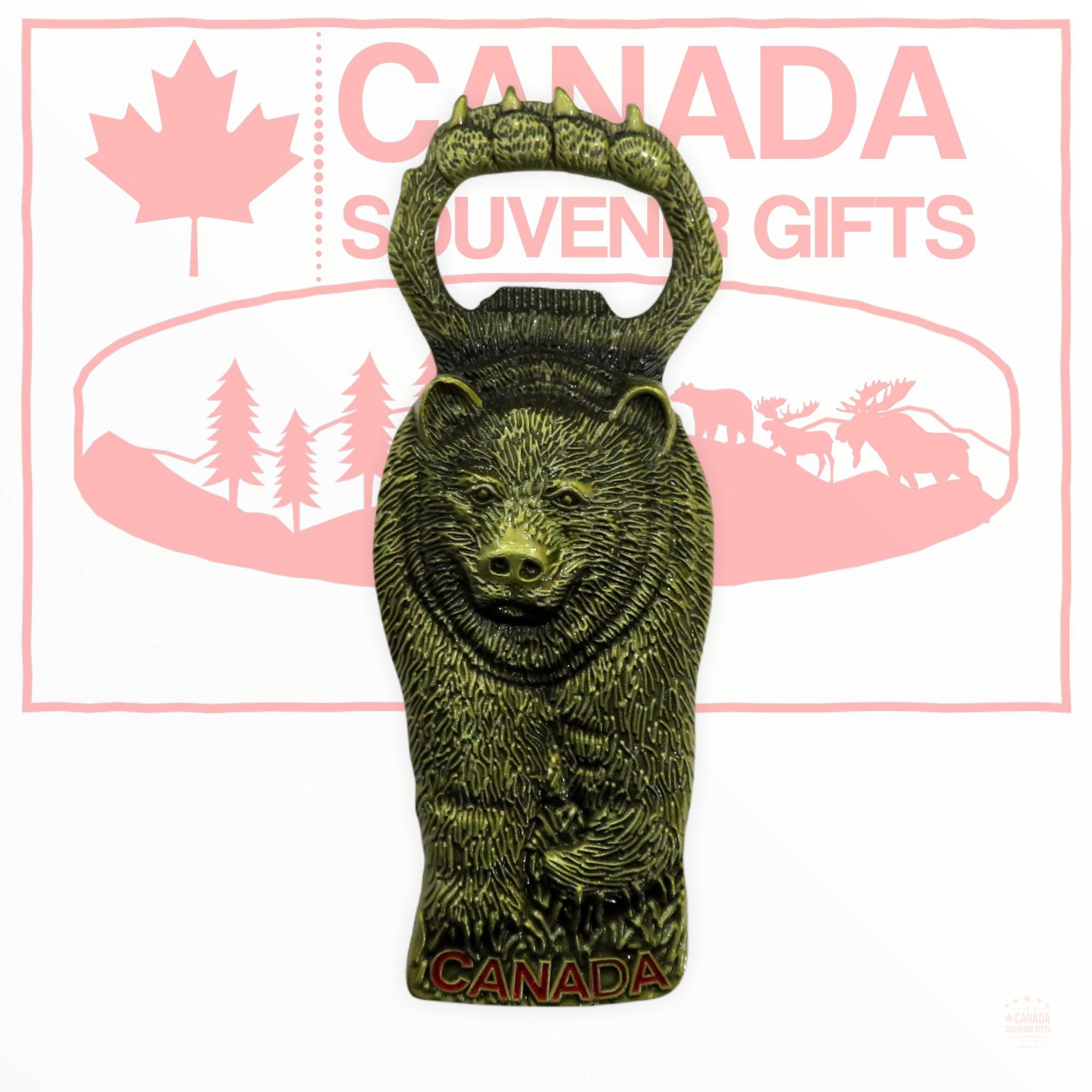 Bottle Opener - Bear 3D Solid Metal Bottle Opener - Canadian Souvenir