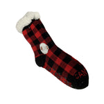 Buffalo Plaid Canada Thermal Sherpa Slipper Socks Winter Fleece Anti Slip Sock