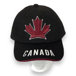 CANADA BLACK BASEBALL CAP W/ EMBROIDERY MAPLE LEAF ICONIC LOGO