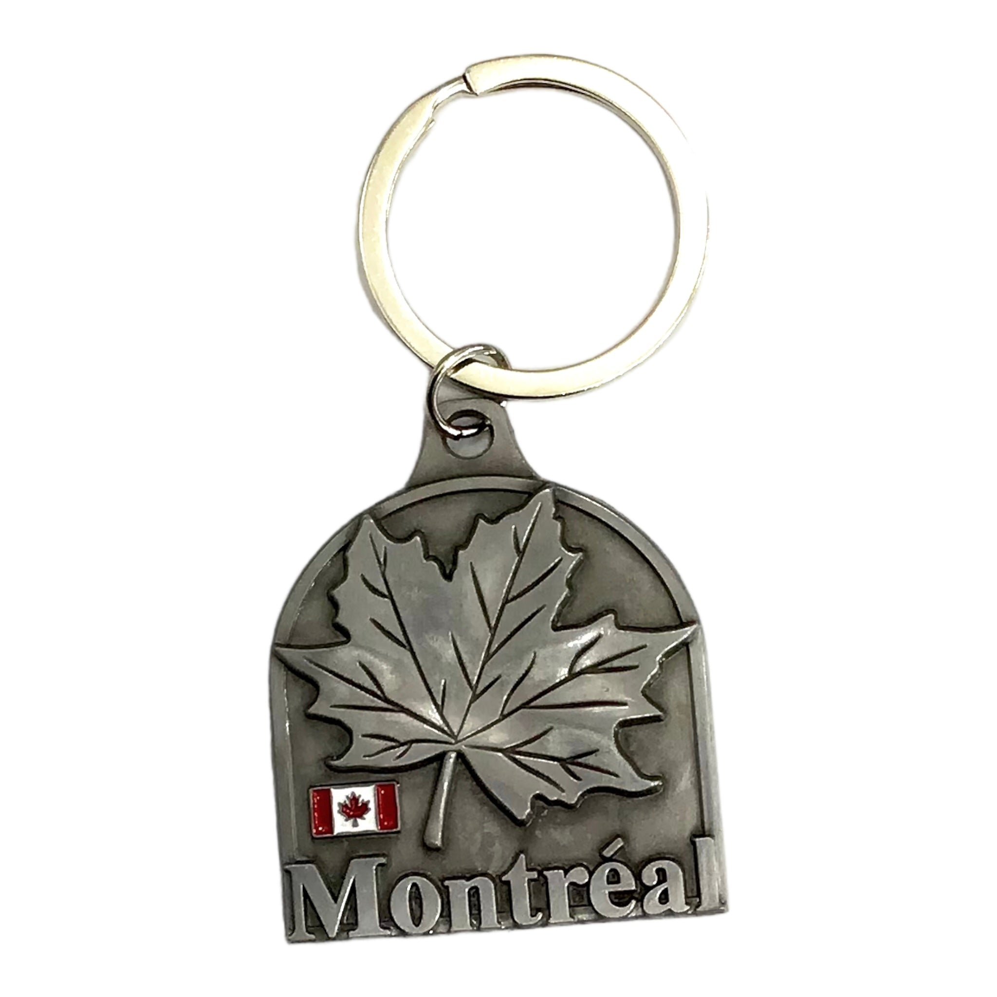 CANADA KEYCHAIN EMBOSSED 3D MAPLE LEAF MONTREAL KEY RING
