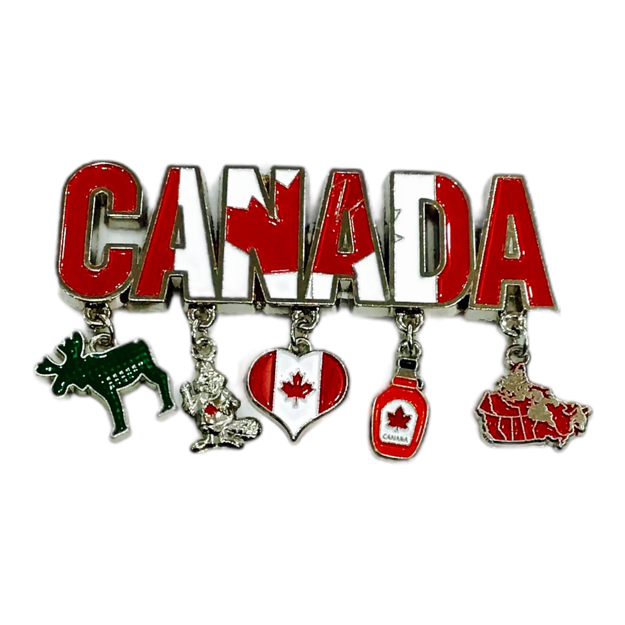CANADA MAGNET WITH 5 CANADIAN CHARMS