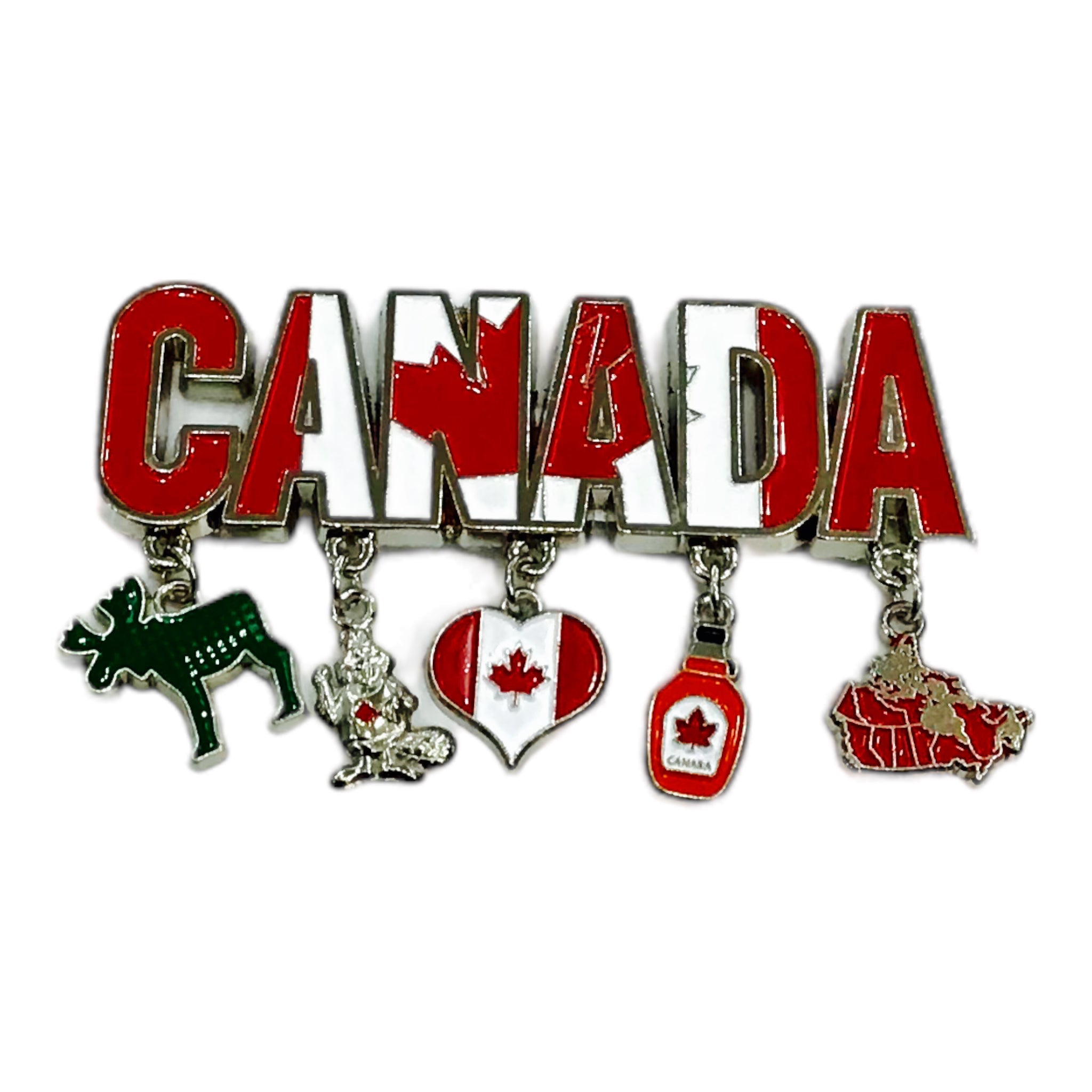 CANADA MAGNET WITH 5 CANADIAN CHARMS