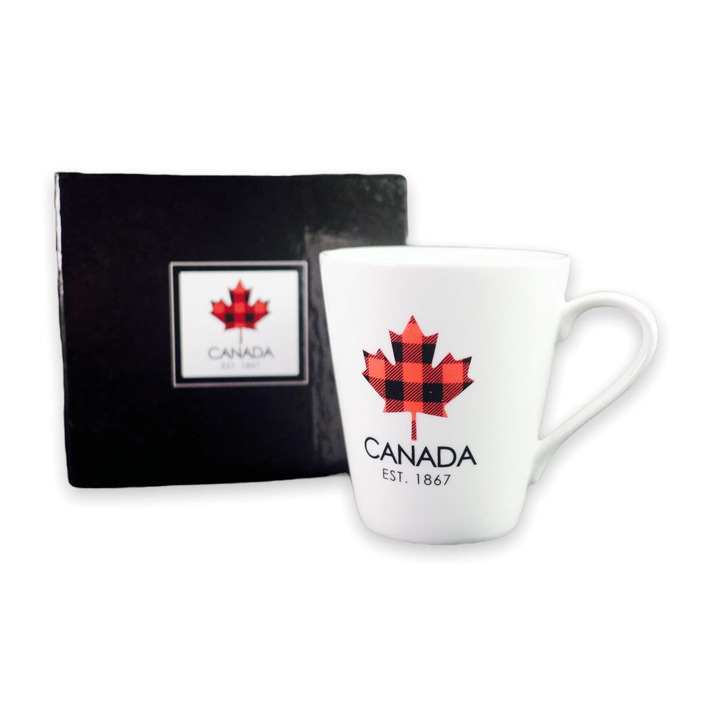 CANADA MUG 250cc - MAPLE LEAF PLAID - CANADIAN SOUVENIR GIFT