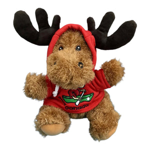 CANADA RED HOODED MOOSE STUFFED ANIMAL PLUSH TOY