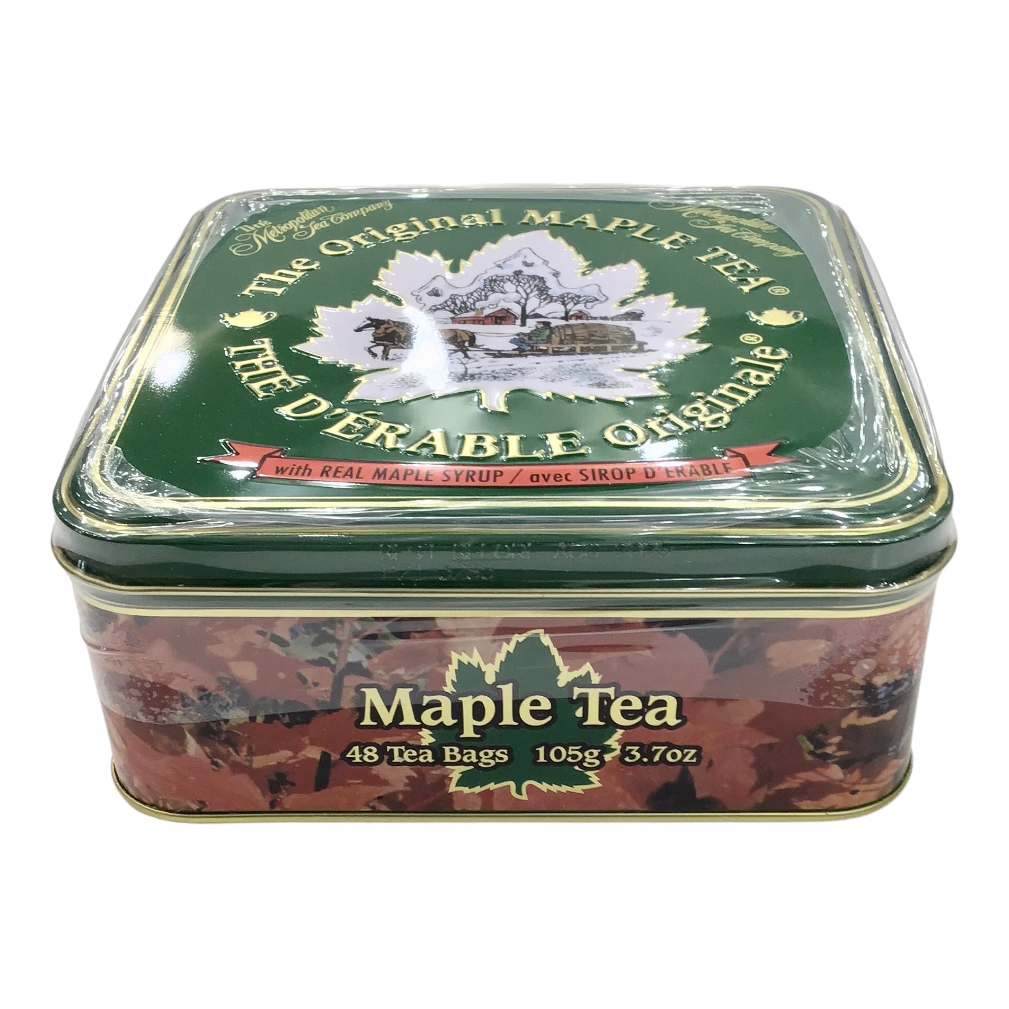 CANADA THE ORIGINAL MAPLE TEA | TIN BOX 105g TEA ( 48 TEA BAGS )