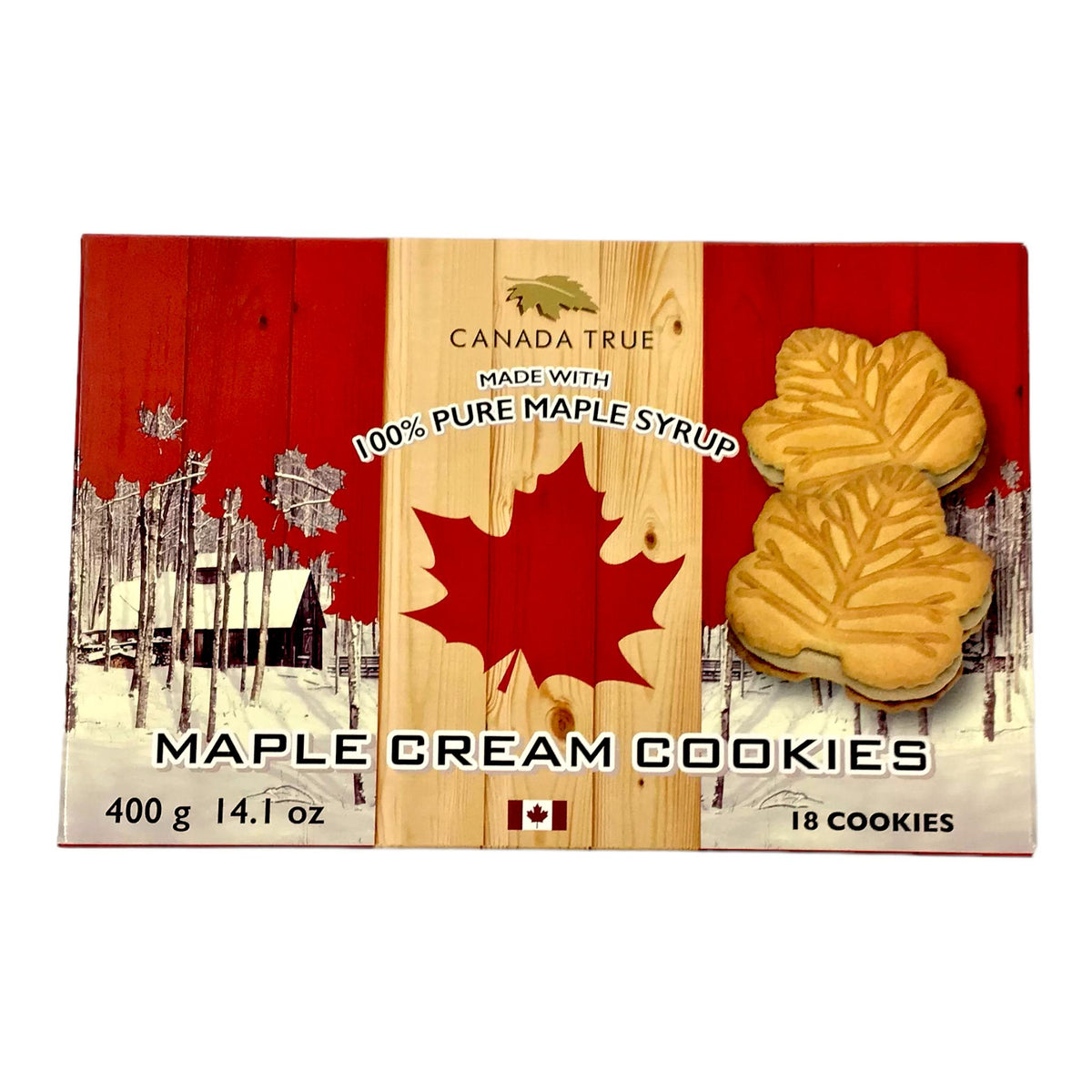 CANADA TRUE Maple Cream Cookies, 18 Cookies per Pack 100% Real Canadia