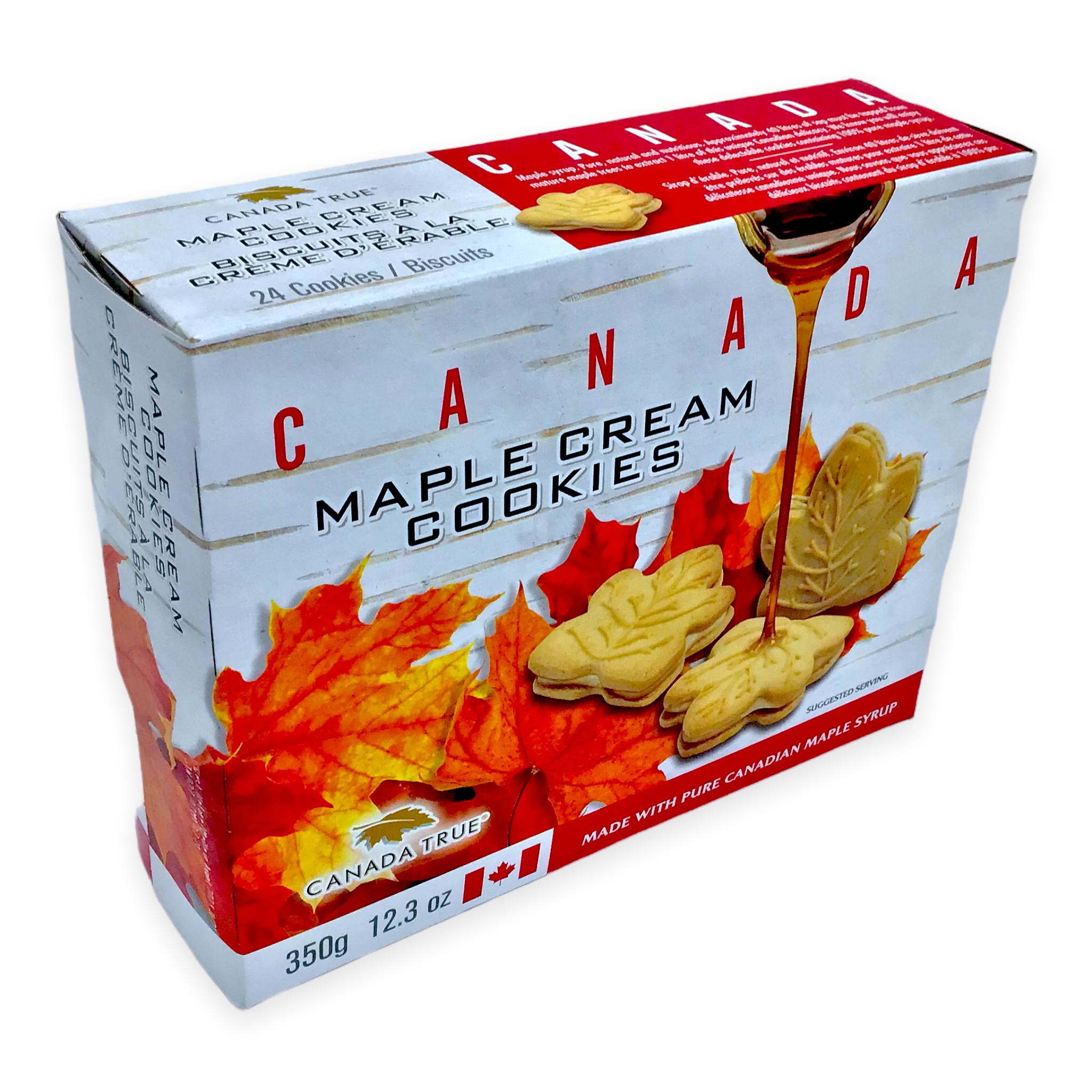 CANADA TRUE Maple Cream Cookies, 24 Cookies per Pack 100% Real Canadian Maple Syrup 350g