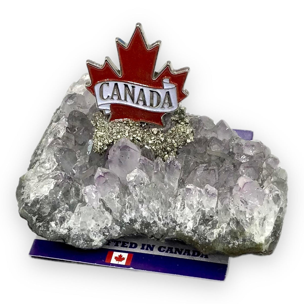 CANADIAN RED MAPLE LEAF FIGURINE AMETHYST SOUVENIR GIFT
