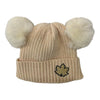 CREAM MICKEY MOUSE MAPLE LEAF BEANIE - POMPOM HAT
