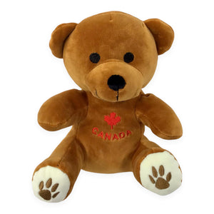 Canada Bear 8” Valved Toy | Soft Stuffed Animal with Canada Red Maple Leaf Design | Light-Weighted Stuffed Animals