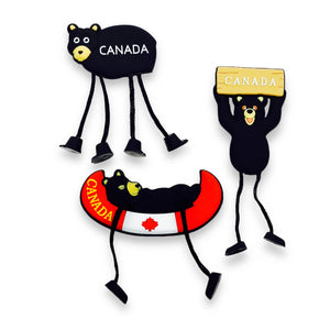 Canada Bear Magnet w/ Dangling Arms and Legs