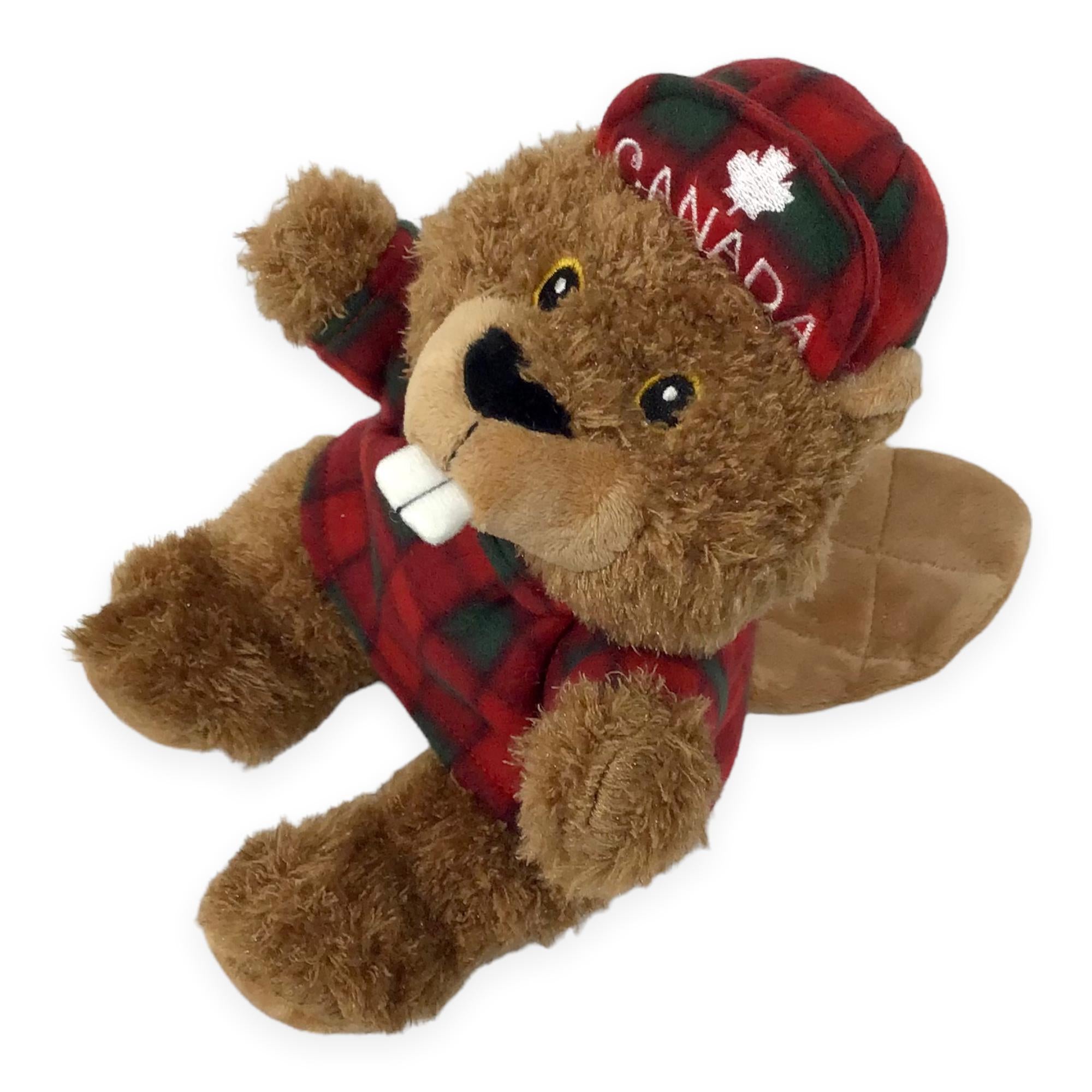 Canada Beaver Stuffed Animal with Red Green Plaid Sweater & Hat 10” Pl