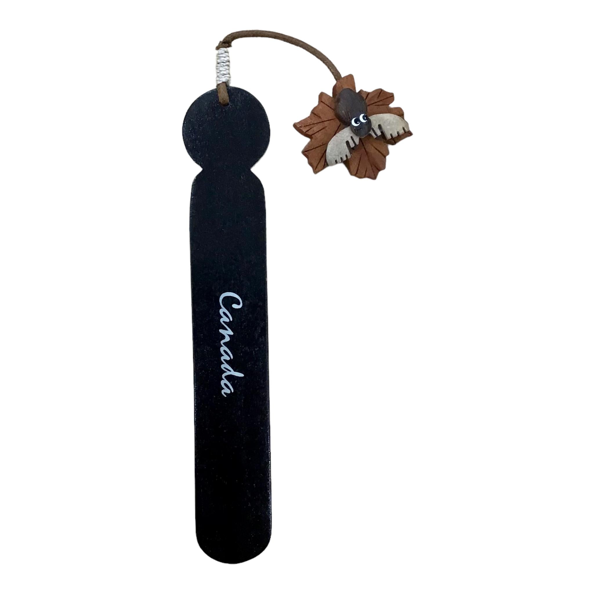 Canada Bookmark - Handmade Wooden Bookmark Moose on Maple Leaf - Marque au Page