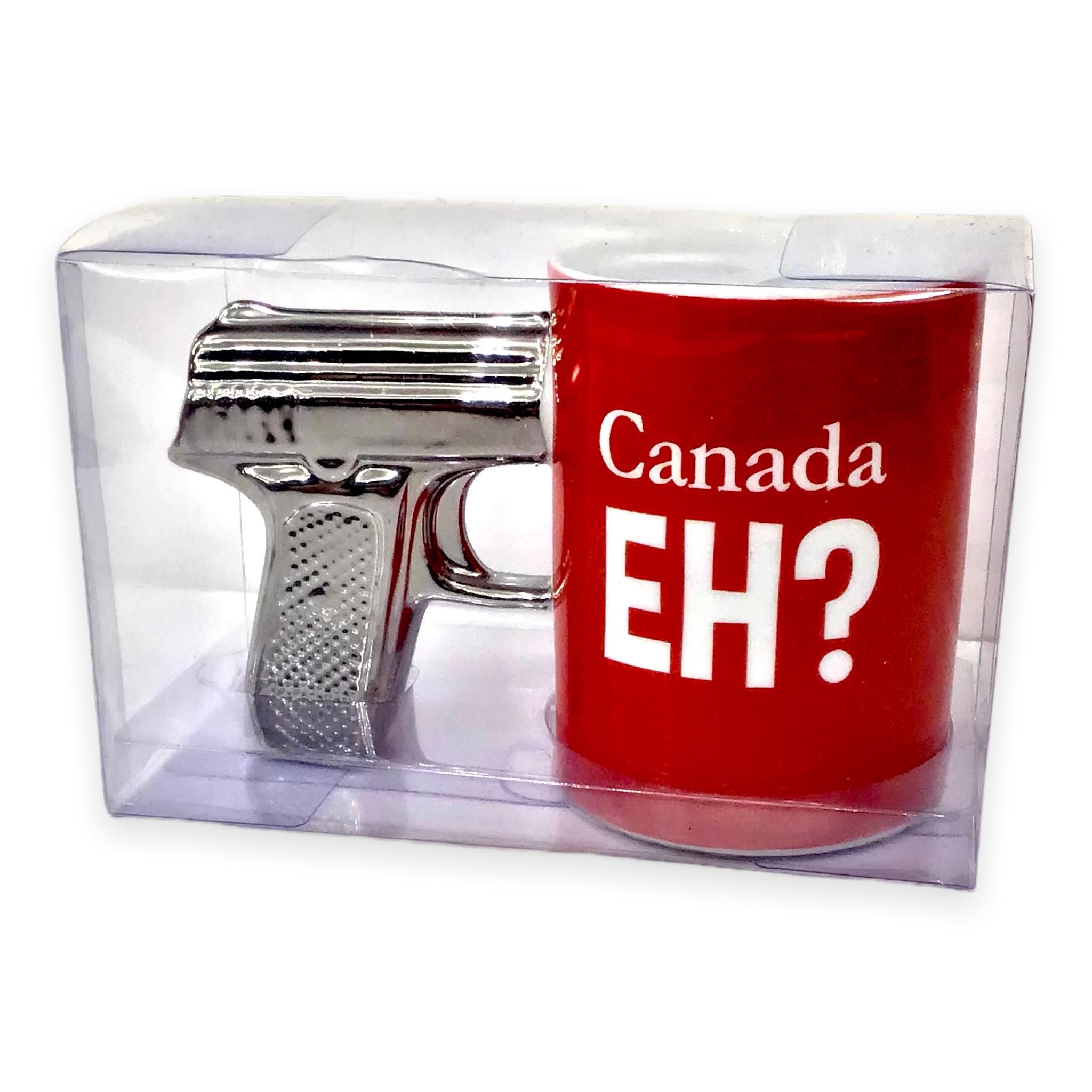 Canada Eh? Gun Mug | Pistol Mug Skull Cup 3D Ceramic Coffee Mug Tea Cup, Gift for Family and Friends