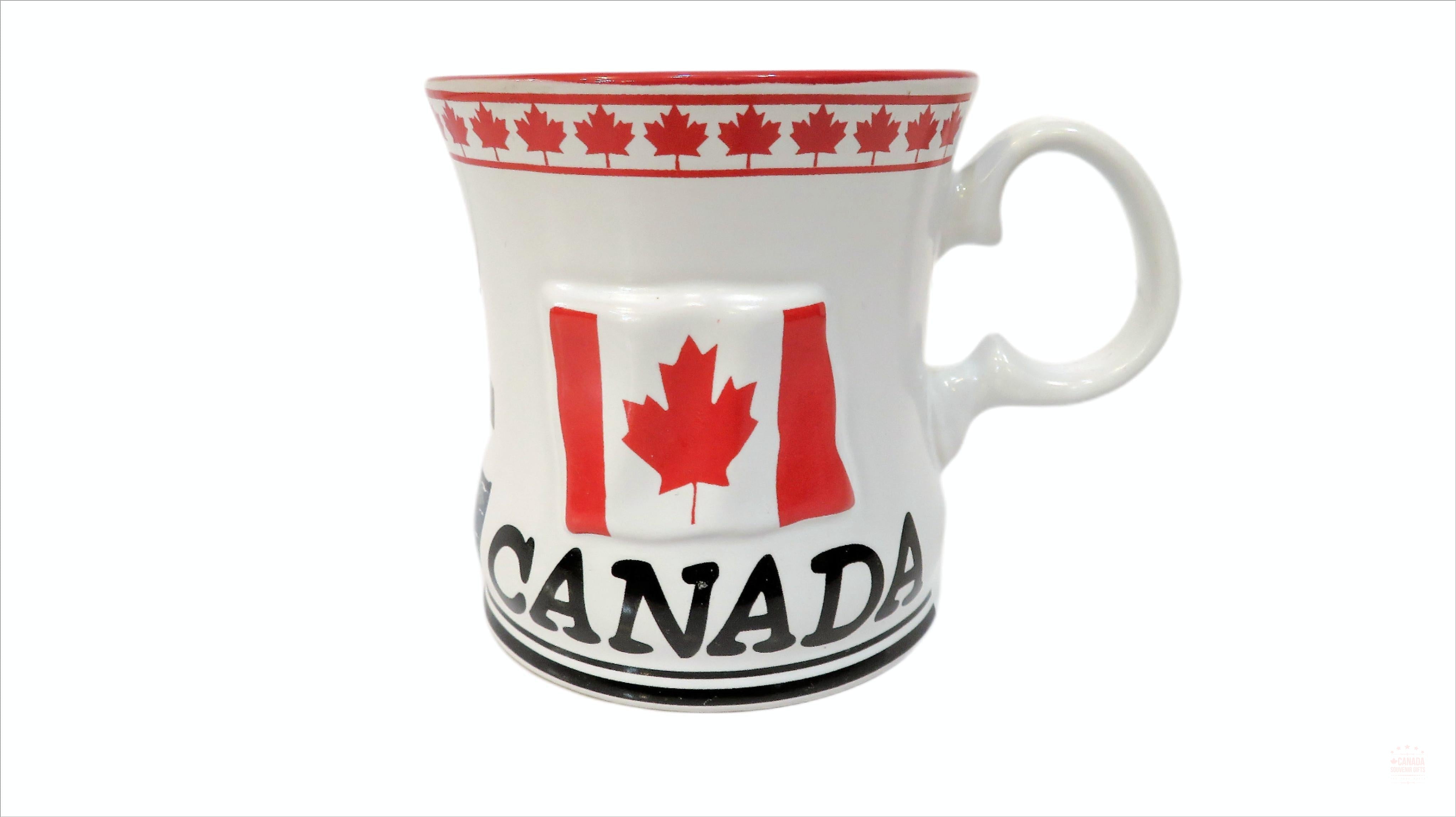 Canada Flag & I Love Canadian Ceramic Coffee Mug | Canadian Souvenir Mug | Cider, Hot Chocolate Tea Coffee Cup for Home Office, Camping Traveling