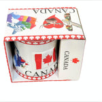 Canada Flag & I Love Heart Moose Ceramic Coffee Mug | Canadian Souvenir Mug | Hot Chocolate, Tea Coffee Cup for Home, Camping, Traveling