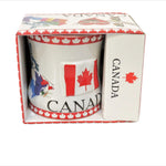 Canada Flag & I Love Heart Moose Ceramic Coffee Mug | Canadian Souvenir Mug | Hot Chocolate, Tea Coffee Cup for Home, Camping, Traveling