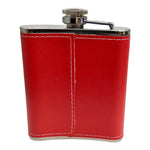 Canada Flag Vintage Hip Flask for Liquor 7 oz - Leak Proof Stainless Steel - Red Leather Cover Shot Drinking of Whiskey, Rum and Vodka