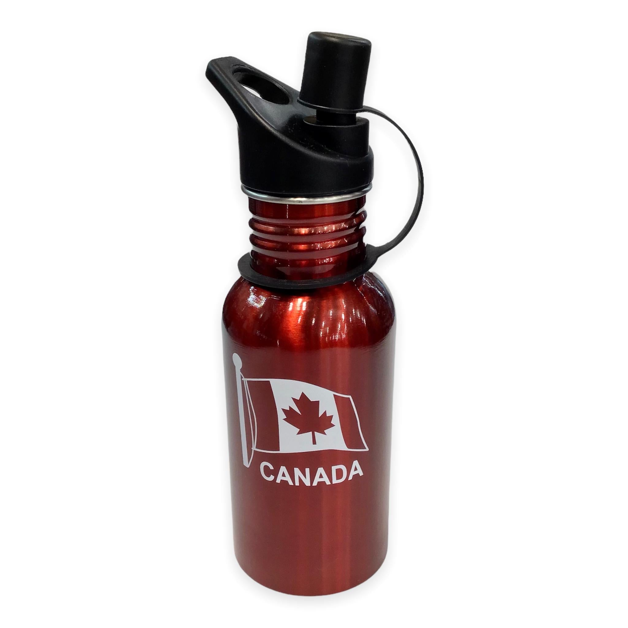 Canada Flask Stainless-Steel Bottle - Spout & Handle Hook Combo 2-Pack Amethyst & Midnight Red