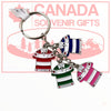 Canada Keychain - Assorted T-Shirts with Maple Leaf Key Holder - Metal Keyring