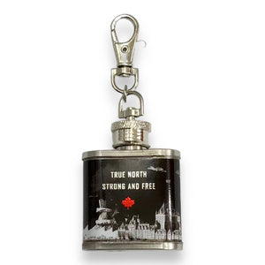 Canada Landmark Scene 1oz Portable Stainless Steel Hip Flask Key Chain