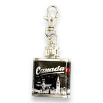 Canada Landmark Scene 1oz Portable Stainless Steel Hip Flask Key Chain