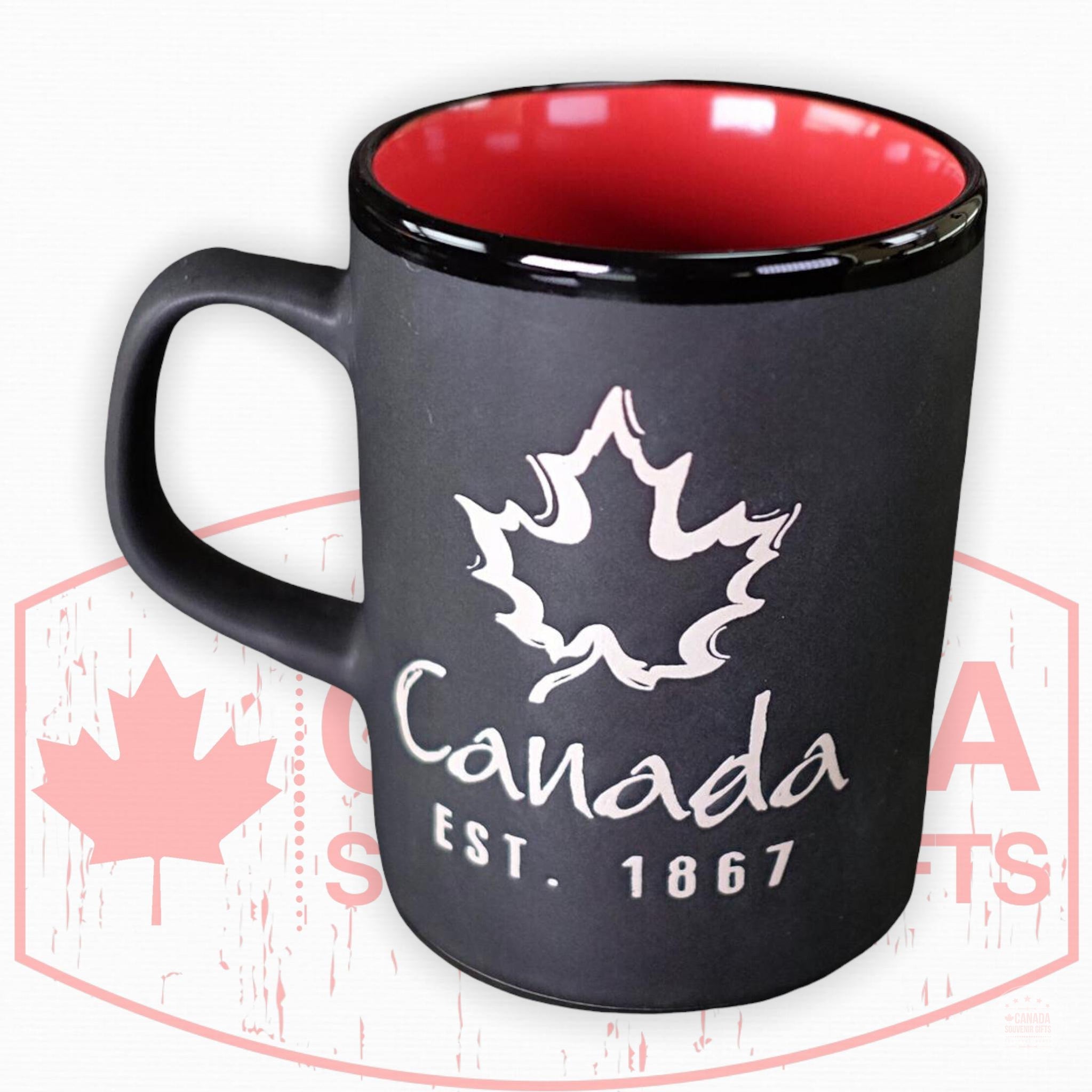 Canada Maple Leaf Black Mug- Tea Cup- Unique Coffee Mug, Coffee Cup, Travel Mug