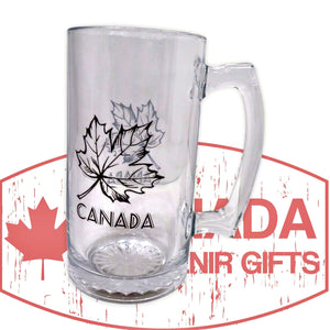 Canada Maple Leaf Themed 750 ML Glass Beer Mug