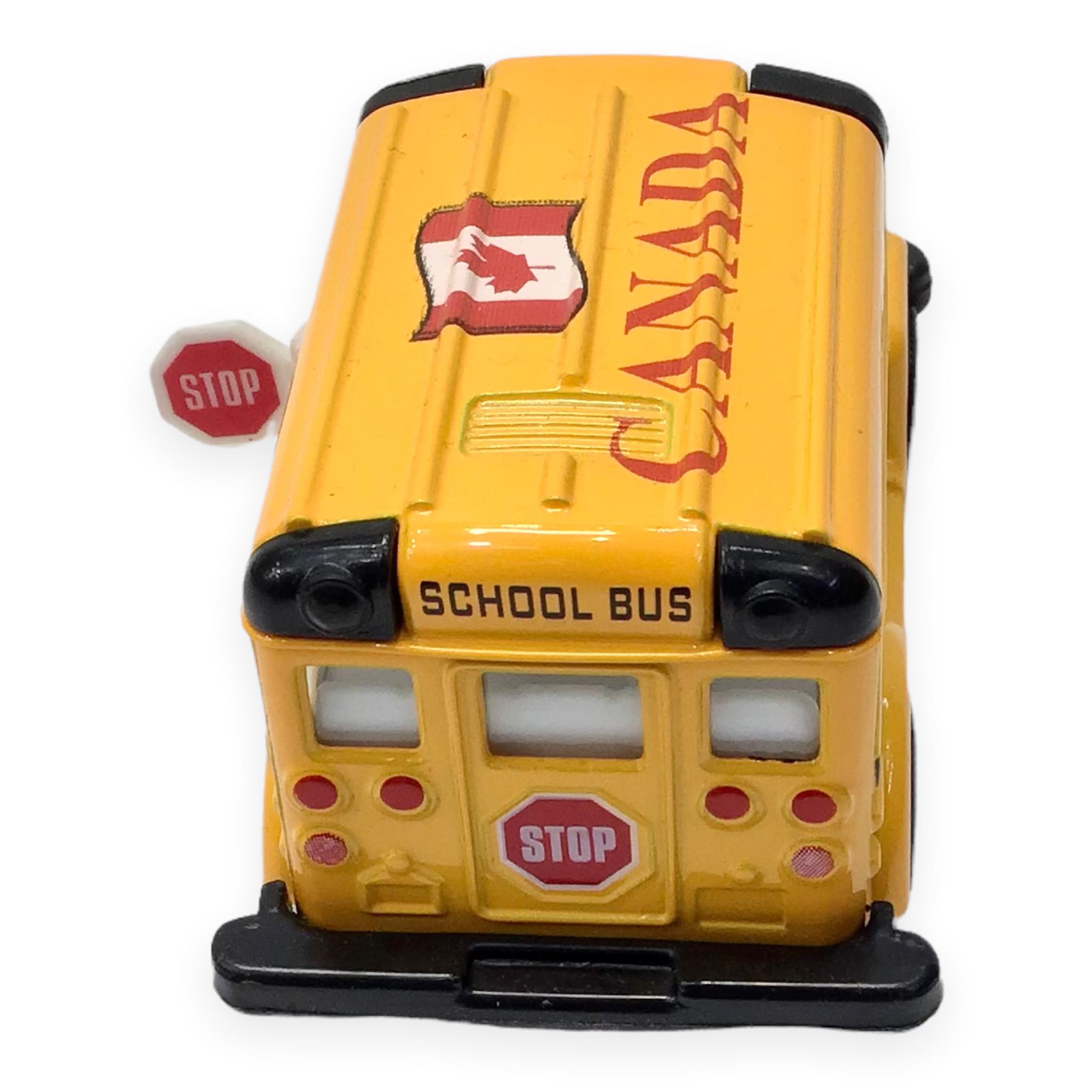 Canada Mini School Bus Rainbow 🌈 Hood Metal Die Cast Souvenir Toys Collection